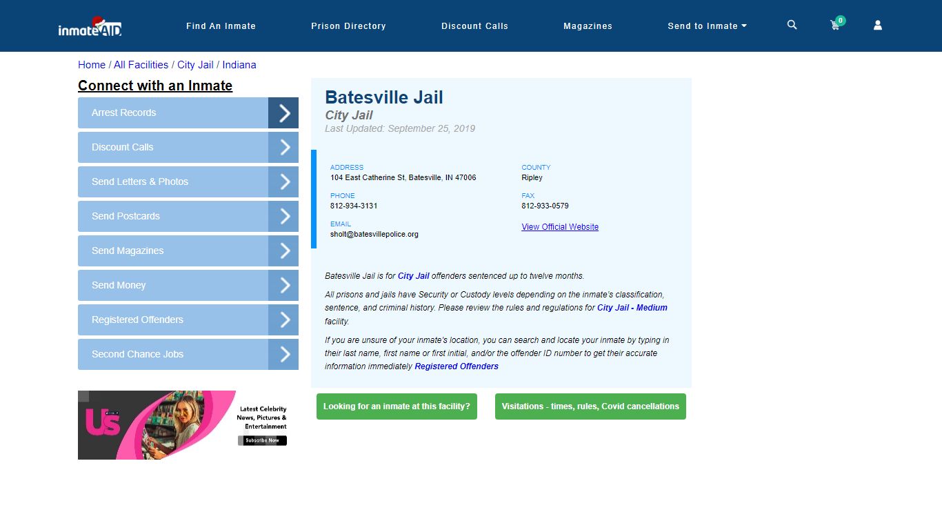 Batesville Jail | Inmate Locator